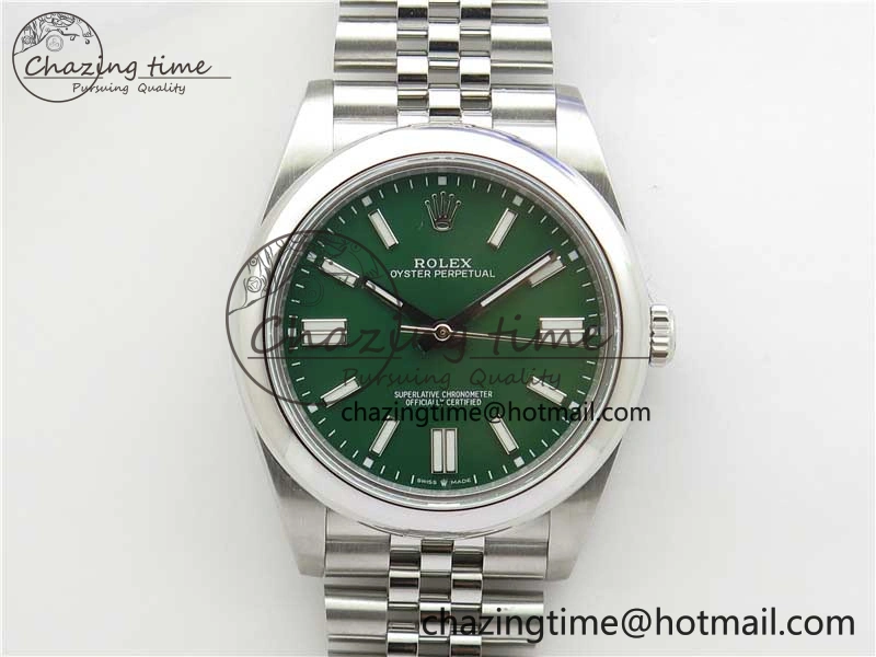 Oyster Perpetual 41mm 124300 BP Maker Best Edition Green Dial on SS Jubilee Bracelet A Versatile 2641