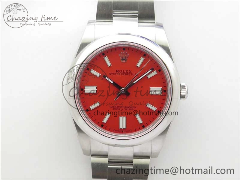Oyster Perpetual 41mm 124300 BP Maker Best Edition Red Dial on SS Bracelet HighPerformance 2695
