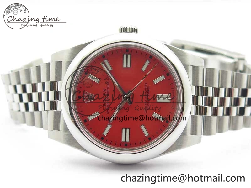 Lightweight Oyster Perpetual 41mm 124300 BP Maker Best Edition Red Dial on SS Jubilee Bracelet A 2643