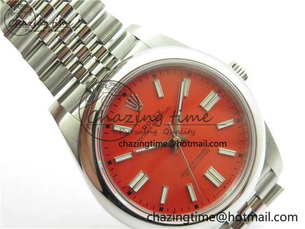 Lightweight Oyster Perpetual 41mm 124300 BP Maker Best Edition Red Dial on SS Jubilee Bracelet A 2643