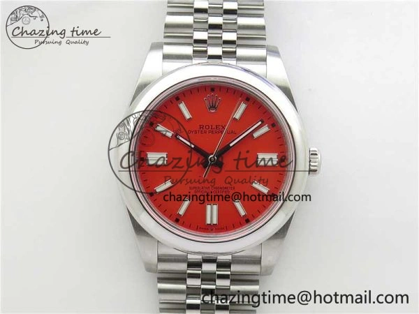 Lightweight Oyster Perpetual 41mm 124300 BP Maker Best Edition Red Dial on SS Jubilee Bracelet A 2643
