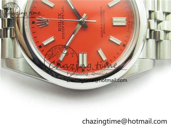 Lightweight Oyster Perpetual 41mm 124300 BP Maker Best Edition Red Dial on SS Jubilee Bracelet A 2643