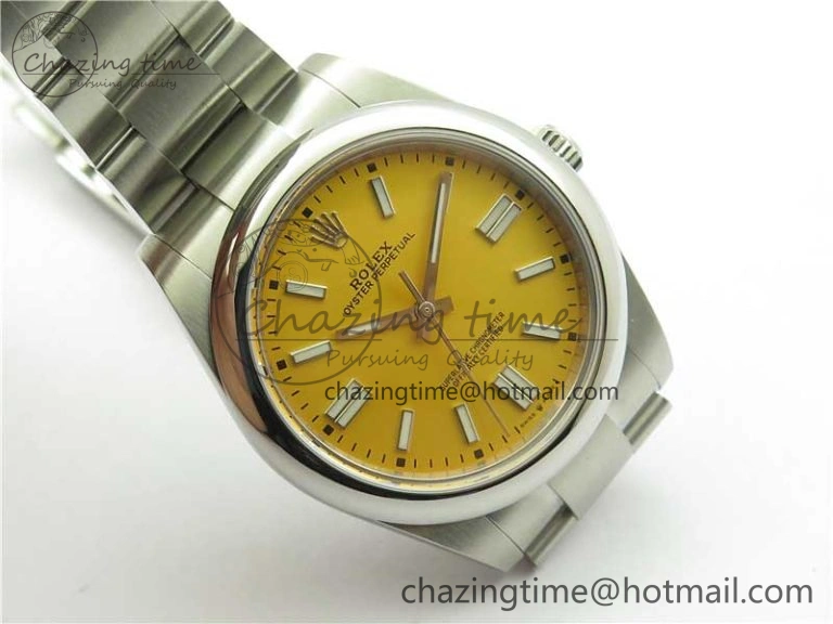 Trendy Oyster Perpetual 41mm 124300 BP Maker Best Edition Yellow Dial on SS Bracelet 2694