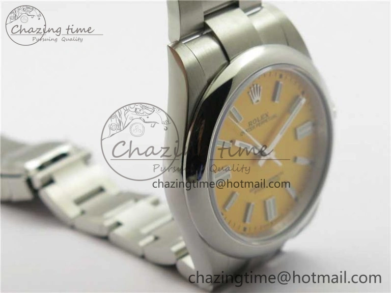 Trendy Oyster Perpetual 41mm 124300 BP Maker Best Edition Yellow Dial on SS Bracelet 2694