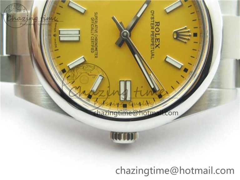 Trendy Oyster Perpetual 41mm 124300 BP Maker Best Edition Yellow Dial on SS Bracelet 2694