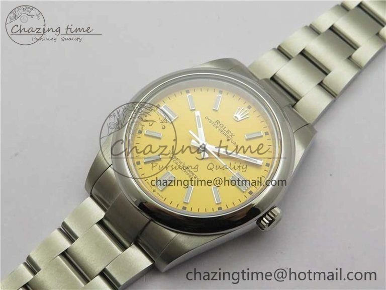 Trendy Oyster Perpetual 41mm 124300 BP Maker Best Edition Yellow Dial on SS Bracelet 2694