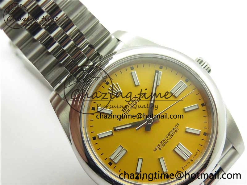 Oyster Perpetual 41mm 124300 BP Maker Best Edition Yellow Dial on SS Jubilee Bracelet A QuickDry 2642