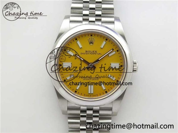 Oyster Perpetual 41mm 124300 BP Maker Best Edition Yellow Dial on SS Jubilee Bracelet A QuickDry 2642
