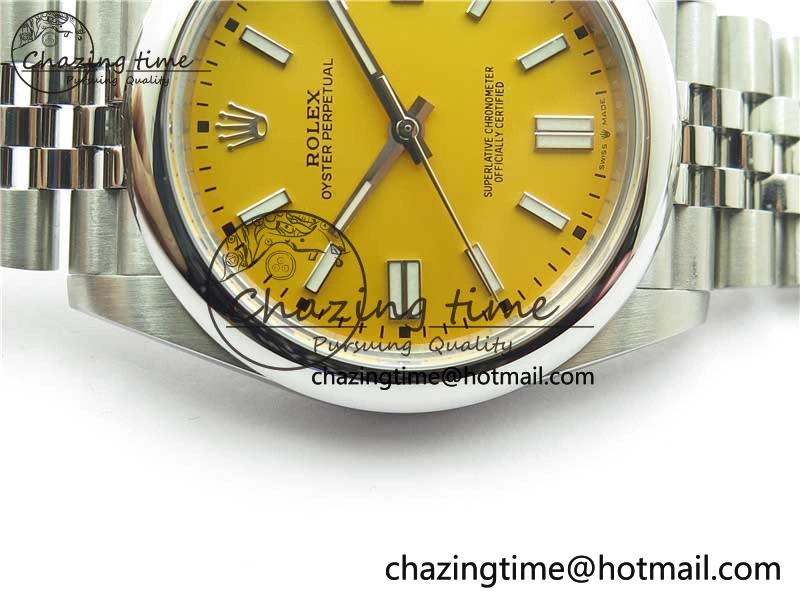 Oyster Perpetual 41mm 124300 BP Maker Best Edition Yellow Dial on SS Jubilee Bracelet A QuickDry 2642