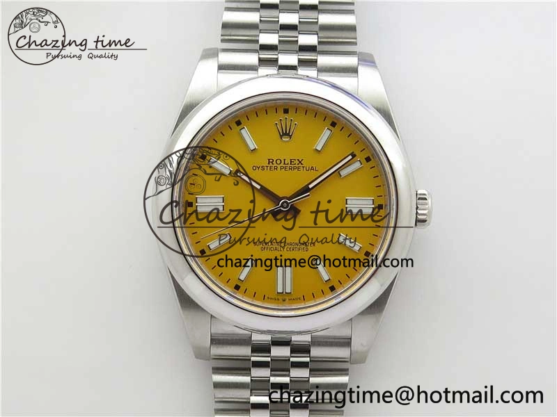 Oyster Perpetual 41mm 124300 BP Maker Best Edition Yellow Dial on SS Jubilee Bracelet A QuickDry 2642
