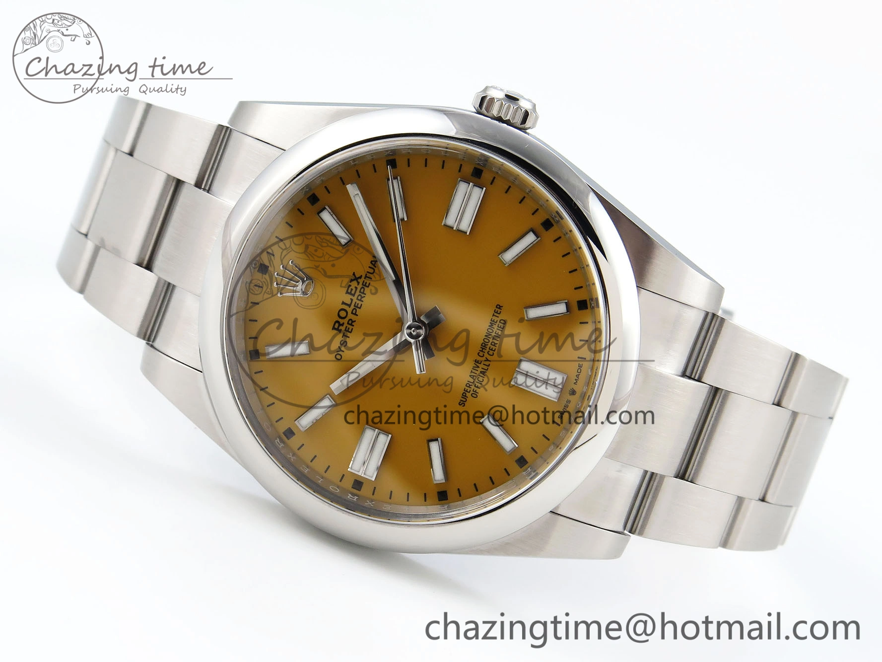 Oyster Perpetual 41mm 124300 Clean 1:1 Best Edition 904L Steel Yellow Dial on SS Bracelet VR Resilient 1737
