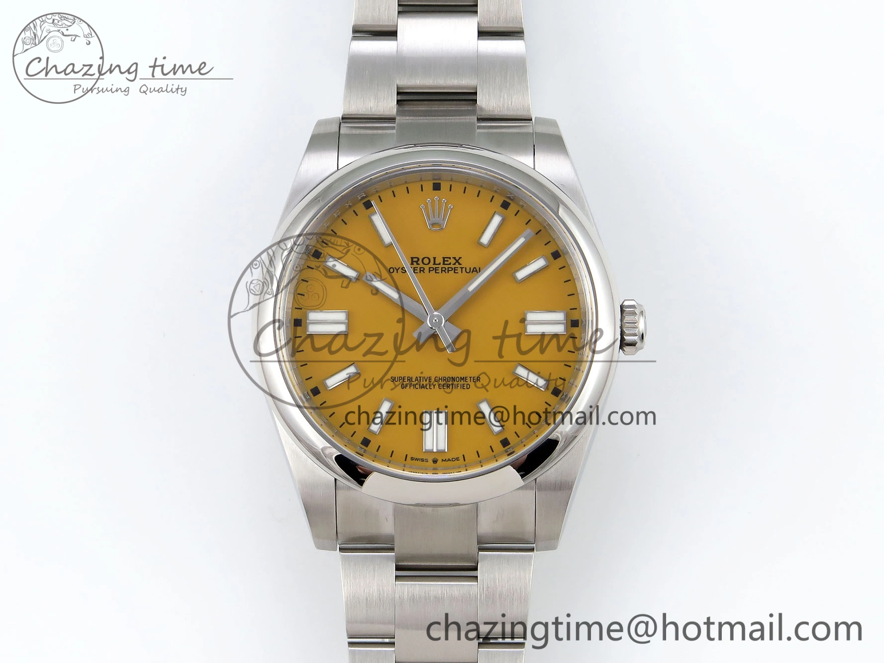 Oyster Perpetual 41mm 124300 Clean 1:1 Best Edition 904L Steel Yellow Dial on SS Bracelet VR Resilient 1737