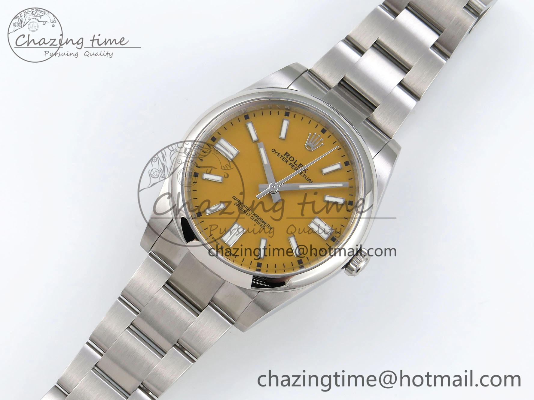 Oyster Perpetual 41mm 124300 Clean 1:1 Best Edition 904L Steel Yellow Dial on SS Bracelet VR Resilient 1737