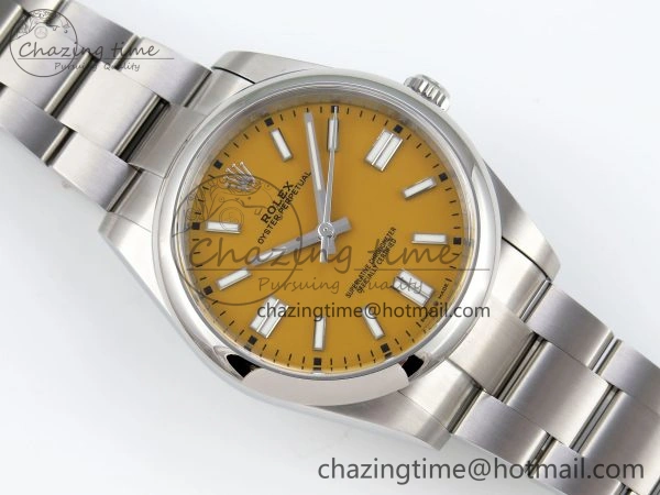 Oyster Perpetual 41mm 124300 Clean 1:1 Best Edition 904L Steel Yellow Dial on SS Bracelet VR Resilient 1737