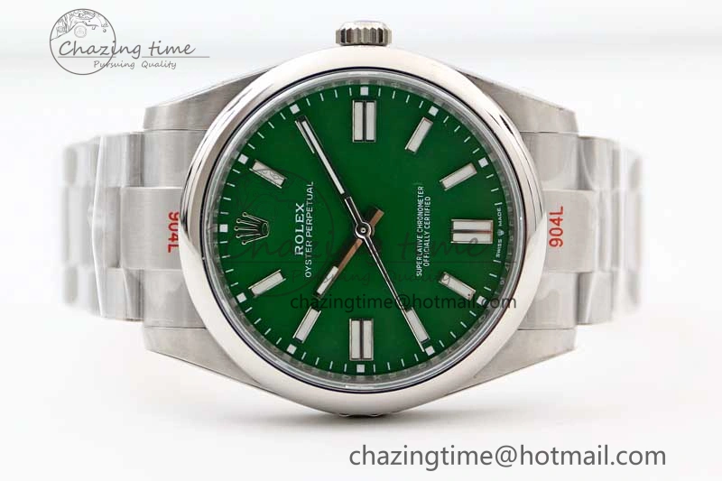 MoistureWicking Oyster Perpetual 41mm 124300 EWF 1:1 Best Edition 904L Steel Green Dial on SS Bracelet A 2188