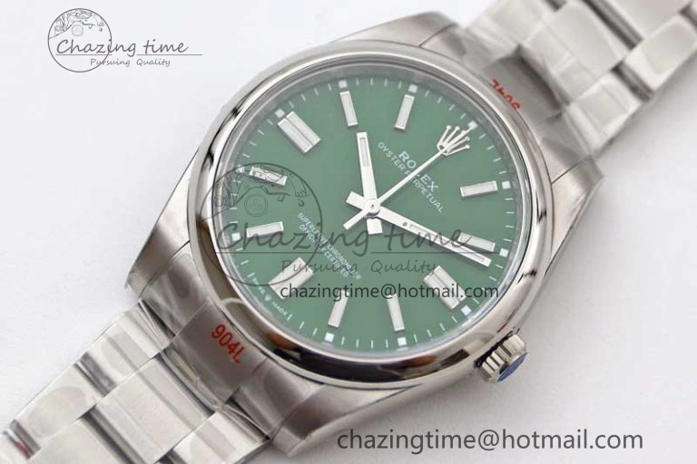MoistureWicking Oyster Perpetual 41mm 124300 EWF 1:1 Best Edition 904L Steel Green Dial on SS Bracelet A 2188