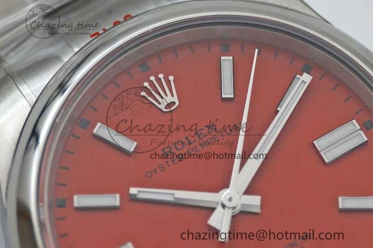 Cozy Oyster Perpetual 41mm 124300 EWF 1:1 Best Edition 904L Steel Red Dial on SS Bracelet A 2189