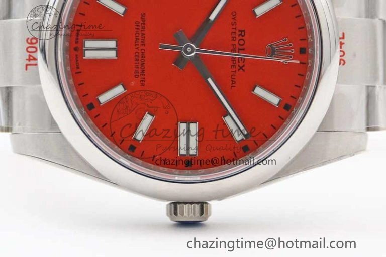 Cozy Oyster Perpetual 41mm 124300 EWF 1:1 Best Edition 904L Steel Red Dial on SS Bracelet A 2189