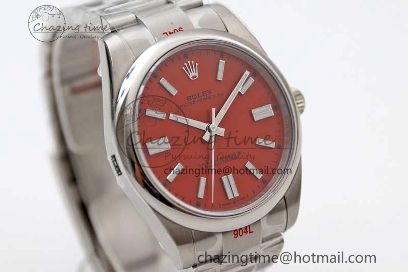 Cozy Oyster Perpetual 41mm 124300 EWF 1:1 Best Edition 904L Steel Red Dial on SS Bracelet A 2189