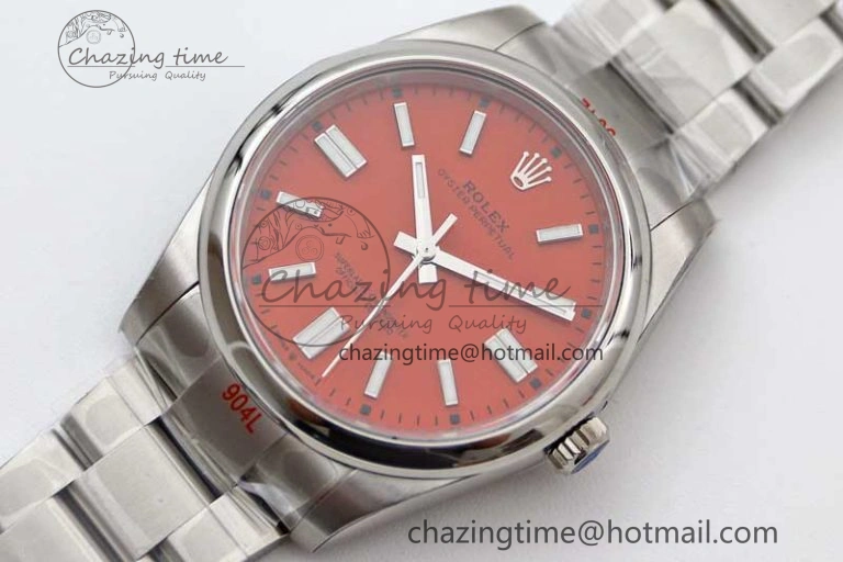 Cozy Oyster Perpetual 41mm 124300 EWF 1:1 Best Edition 904L Steel Red Dial on SS Bracelet A 2189