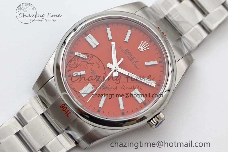 Cozy Oyster Perpetual 41mm 124300 EWF 1:1 Best Edition 904L Steel Red Dial on SS Bracelet A 2189