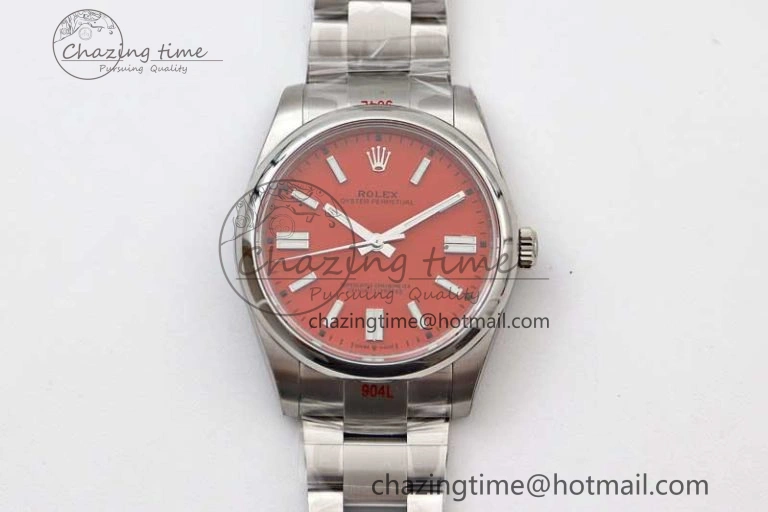 Cozy Oyster Perpetual 41mm 124300 EWF 1:1 Best Edition 904L Steel Red Dial on SS Bracelet A 2189