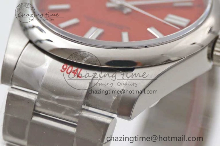 Cozy Oyster Perpetual 41mm 124300 EWF 1:1 Best Edition 904L Steel Red Dial on SS Bracelet A 2189