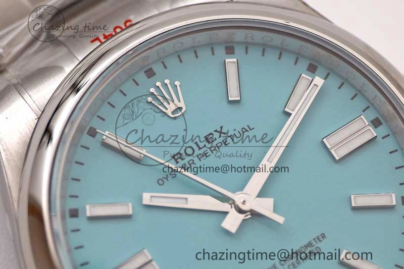 Comfortable Oyster Perpetual 41mm 124300 EWF 1:1 Best Edition 904L Steel Tiffany Blue Dial on SS Bracelet A 2191