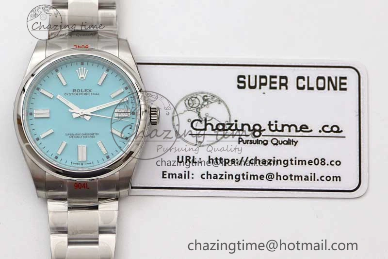 Comfortable Oyster Perpetual 41mm 124300 EWF 1:1 Best Edition 904L Steel Tiffany Blue Dial on SS Bracelet A 2191