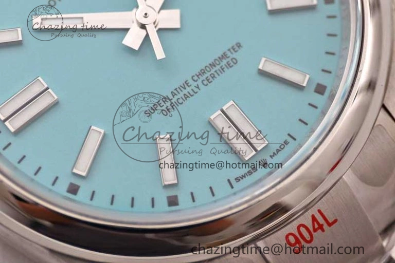 Comfortable Oyster Perpetual 41mm 124300 EWF 1:1 Best Edition 904L Steel Tiffany Blue Dial on SS Bracelet A 2191