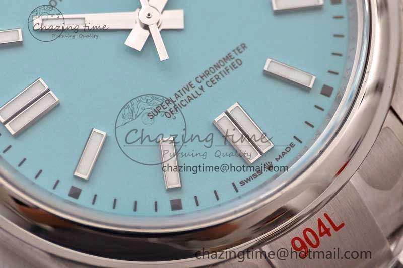 Comfortable Oyster Perpetual 41mm 124300 EWF 1:1 Best Edition 904L Steel Tiffany Blue Dial on SS Bracelet A 2191