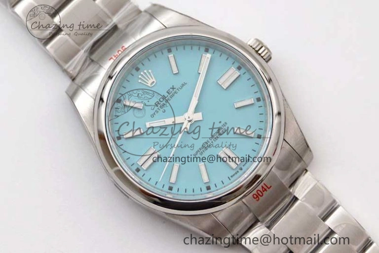 Comfortable Oyster Perpetual 41mm 124300 EWF 1:1 Best Edition 904L Steel Tiffany Blue Dial on SS Bracelet A 2191