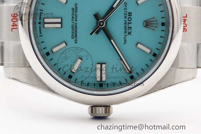 Comfortable Oyster Perpetual 41mm 124300 EWF 1:1 Best Edition 904L Steel Tiffany Blue Dial on SS Bracelet A 2191