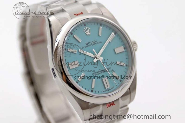 Comfortable Oyster Perpetual 41mm 124300 EWF 1:1 Best Edition 904L Steel Tiffany Blue Dial on SS Bracelet A 2191