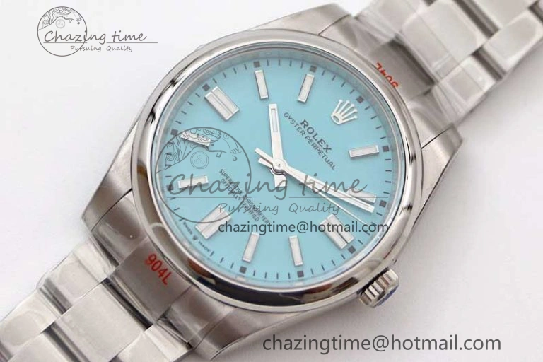 Comfortable Oyster Perpetual 41mm 124300 EWF 1:1 Best Edition 904L Steel Tiffany Blue Dial on SS Bracelet A 2191