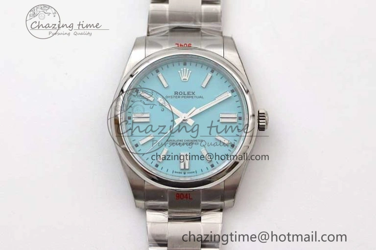 Comfortable Oyster Perpetual 41mm 124300 EWF 1:1 Best Edition 904L Steel Tiffany Blue Dial on SS Bracelet A 2191