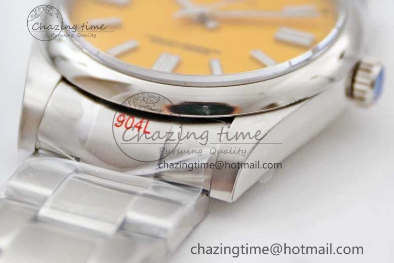 Attractive Oyster Perpetual 41mm 124300 EWF 1:1 Best Edition 904L Steel Yellow Dial on SS Bracelet A 2193