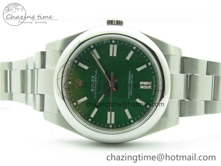 Unique Oyster Perpetual 41mm 124300 EWF Best Edition Green Dial on SS Bracelet A 2853