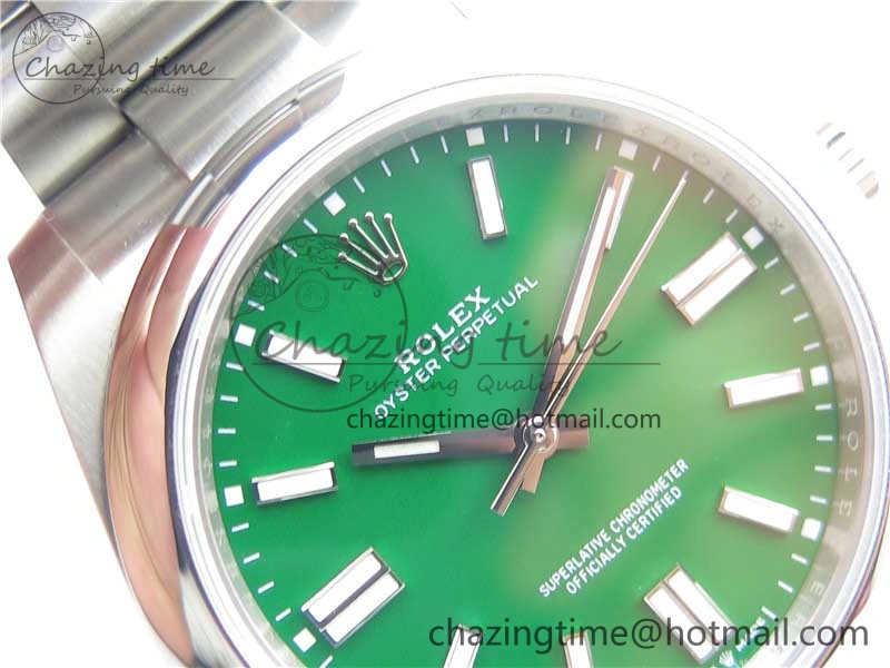 Unique Oyster Perpetual 41mm 124300 EWF Best Edition Green Dial on SS Bracelet A 2853