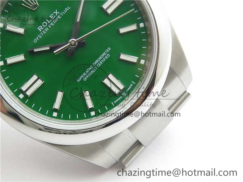 Unique Oyster Perpetual 41mm 124300 EWF Best Edition Green Dial on SS Bracelet A 2853