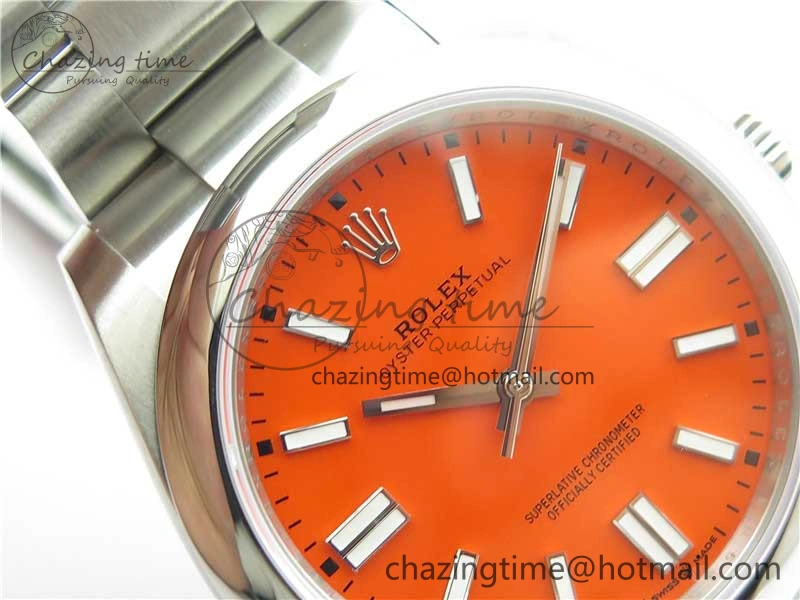 Contemporary Oyster Perpetual 41mm 124300 EWF Best Edition Red Dial on SS Bracelet A 2856