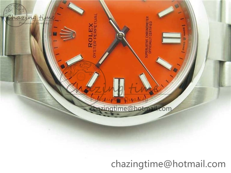 Contemporary Oyster Perpetual 41mm 124300 EWF Best Edition Red Dial on SS Bracelet A 2856