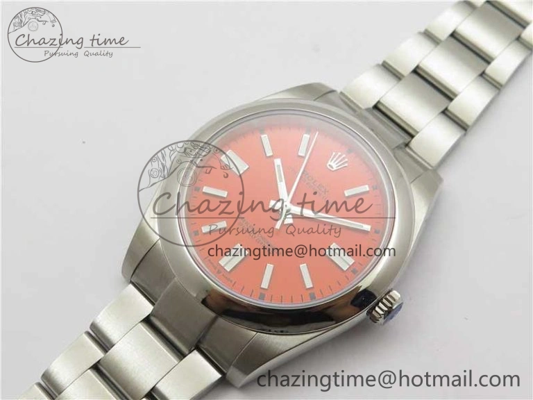 Contemporary Oyster Perpetual 41mm 124300 EWF Best Edition Red Dial on SS Bracelet A 2856