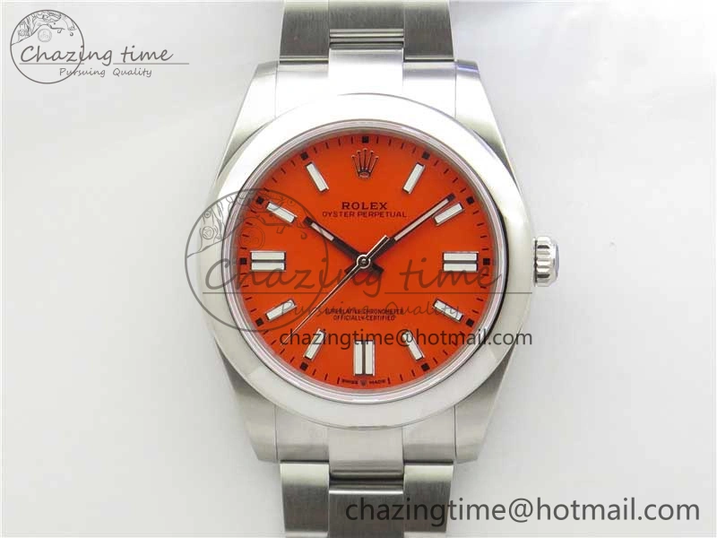 Contemporary Oyster Perpetual 41mm 124300 EWF Best Edition Red Dial on SS Bracelet A 2856
