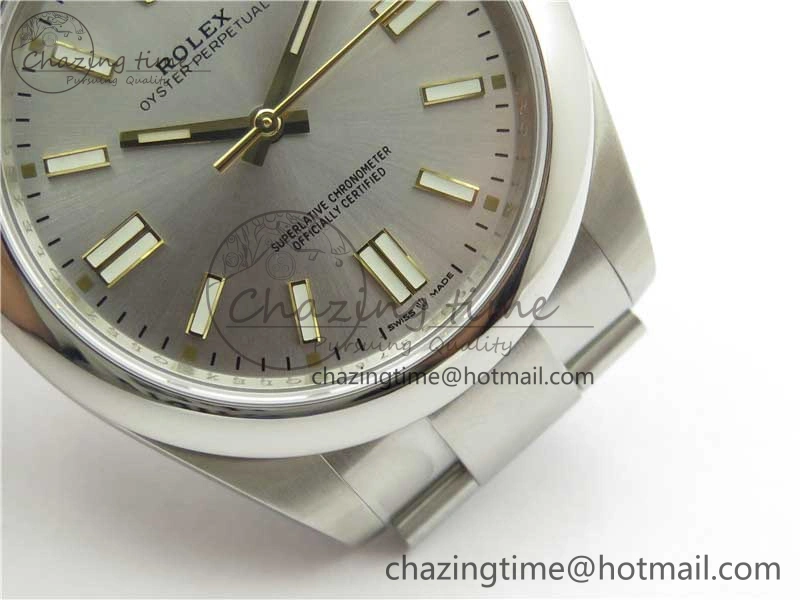 Stretchable Oyster Perpetual 41mm 124300 EWF Best Edition Silver Dial on SS Bracelet A 2852