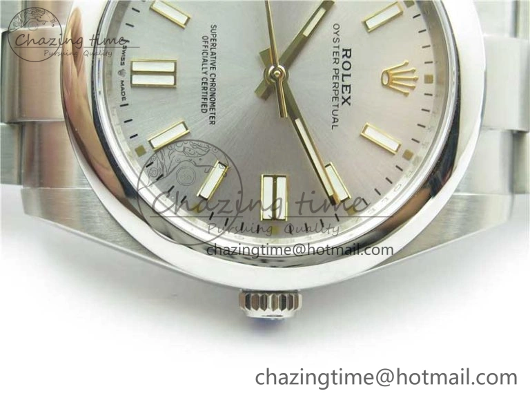 Stretchable Oyster Perpetual 41mm 124300 EWF Best Edition Silver Dial on SS Bracelet A 2852