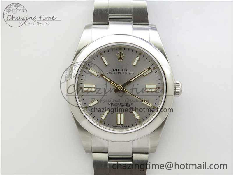 Stretchable Oyster Perpetual 41mm 124300 EWF Best Edition Silver Dial on SS Bracelet A 2852