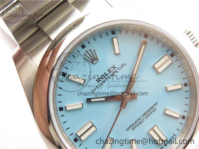 Oyster Perpetual 41mm 124300 EWF Best Edition Tiffany Blue Dial on SS Bracelet A MoistureWicking 2851