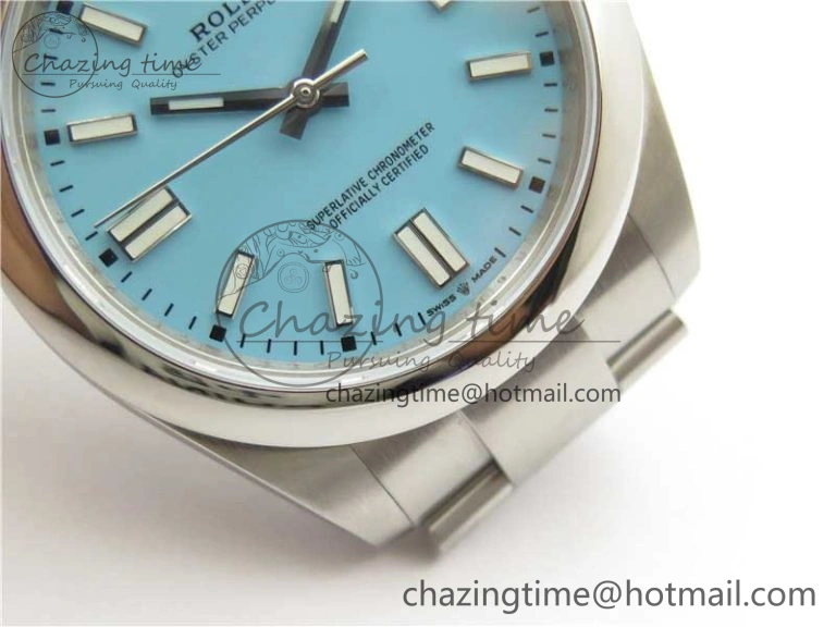 Oyster Perpetual 41mm 124300 EWF Best Edition Tiffany Blue Dial on SS Bracelet A MoistureWicking 2851