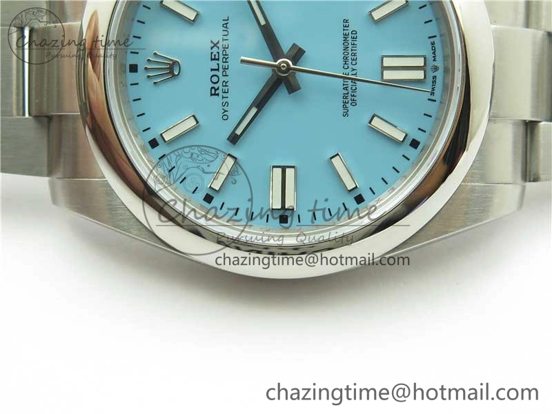 Oyster Perpetual 41mm 124300 EWF Best Edition Tiffany Blue Dial on SS Bracelet A MoistureWicking 2851